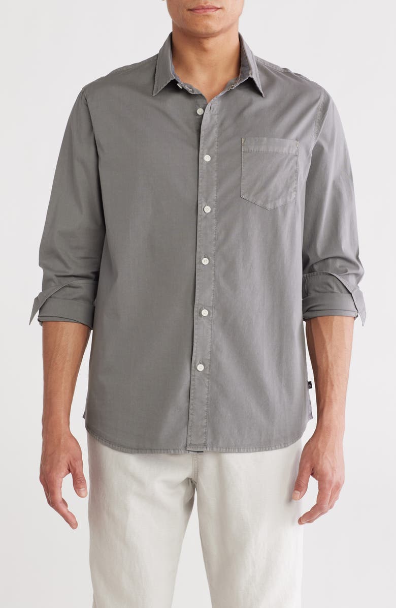Union Clearwater Stretch Cotton Poplin Button-Up Shirt, Main, color, Battleship