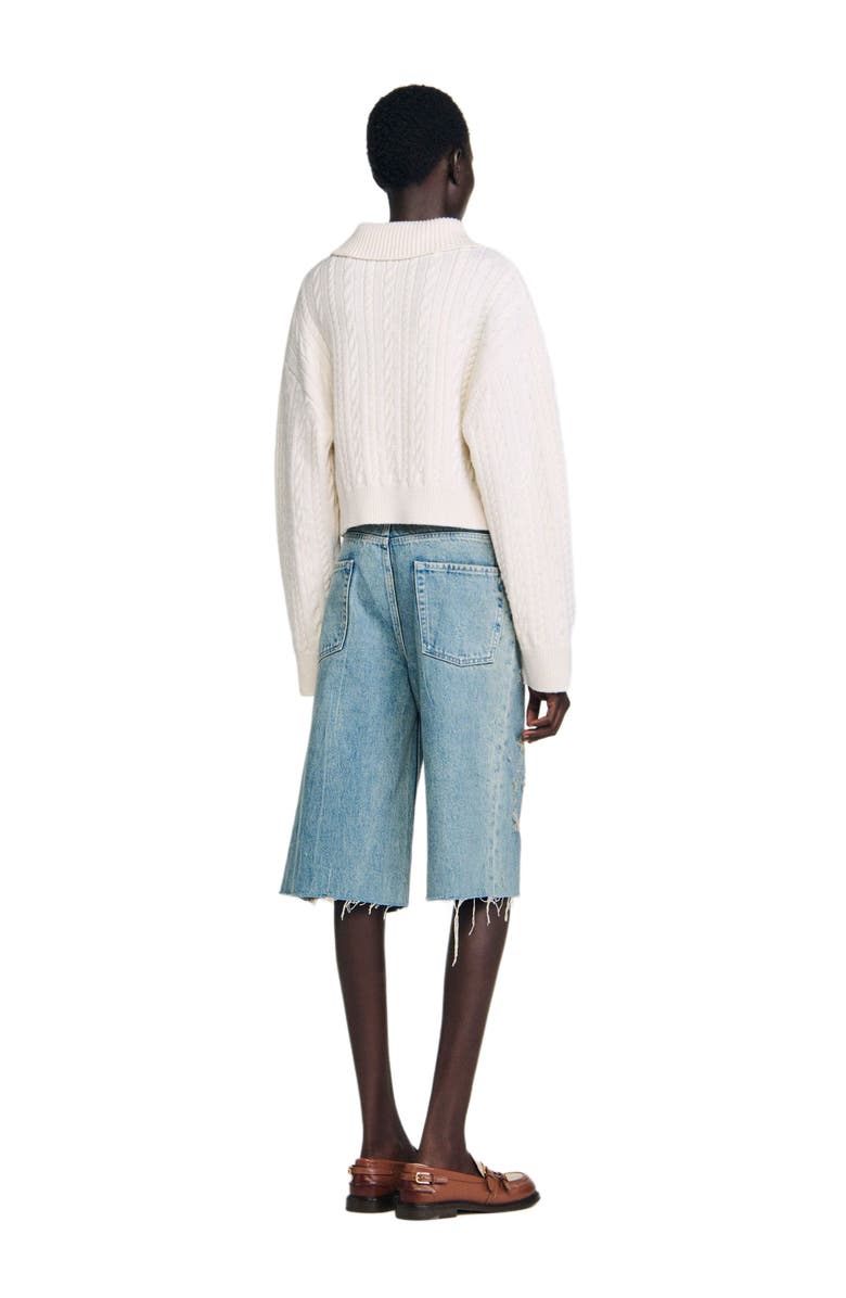 SANDRO Sailor-neck sweater, Alternate, color, Ecru