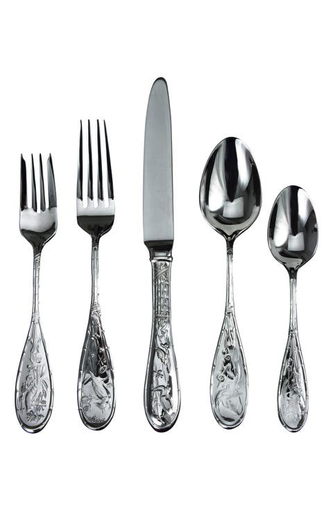 Japanese Bird 20-Piece Flatware Set