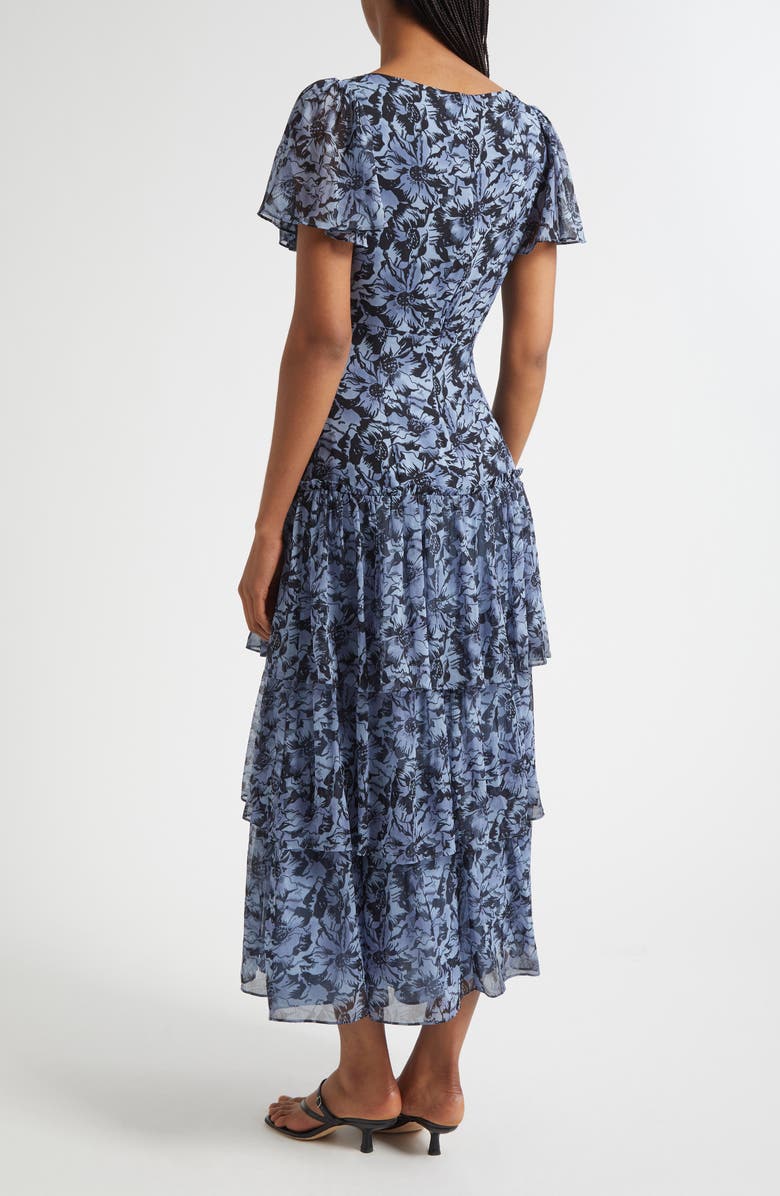 Cinq à Sept Graphic Cosmos Grizzo Maxi Dress, Alternate, color, Iris Cloud/ Black