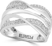EFFY Sterling Silver Diamond Crossover Ring