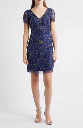 Pisarro Nights Beaded Double V-Neck Dress