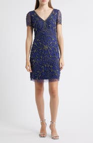 Pisarro Nights Beaded Double V-Neck Dress