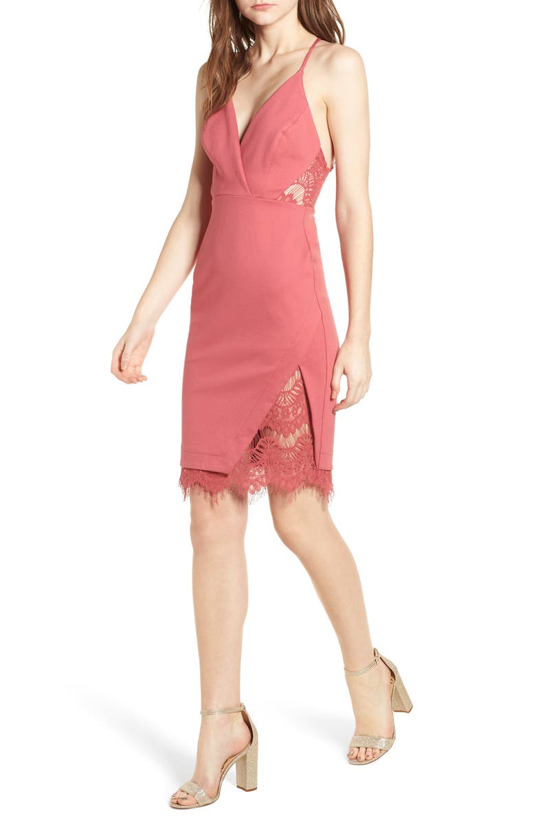 ASTR the Label Peeking Lace Halter Dress, Main, color,