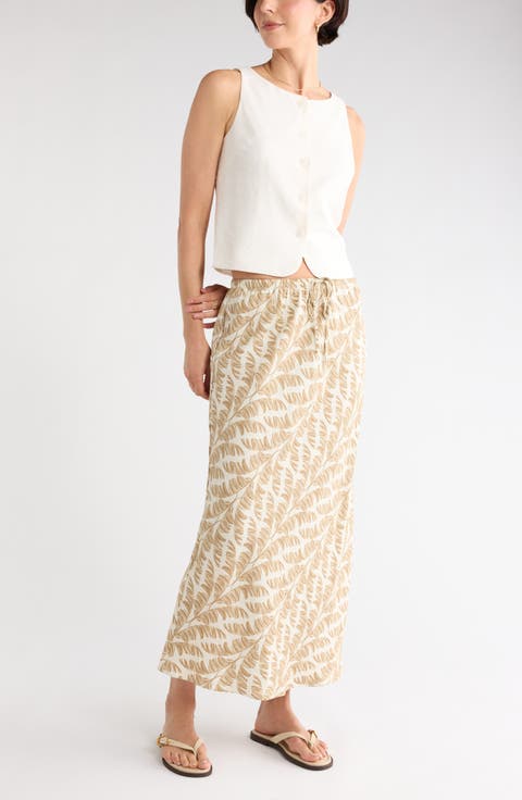Drawstring Maxi Skirt