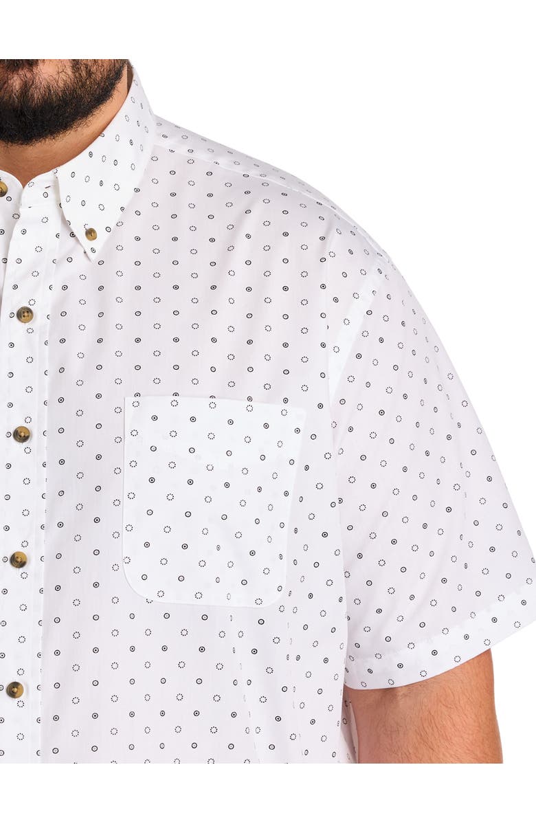Harbor Bay by DXL Big & Tall Easy-Care Dot Print Sport Shirt, Alternate, color, White