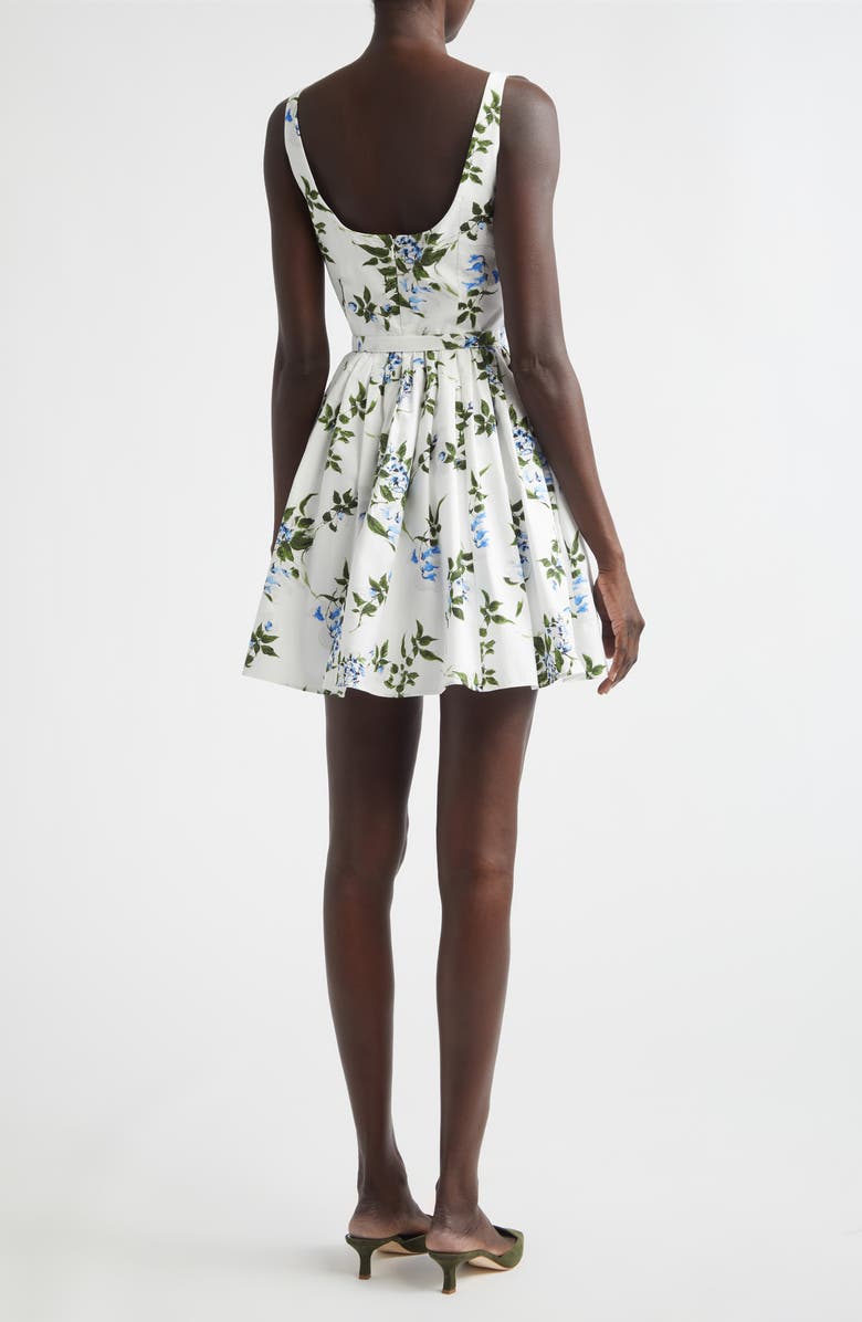 Emilia Wickstead Eglantine Lilac, Lilies & Cherry Print Organic Cotton Minidress, Alternate, color, White-Lilac Lillies/ Cherry