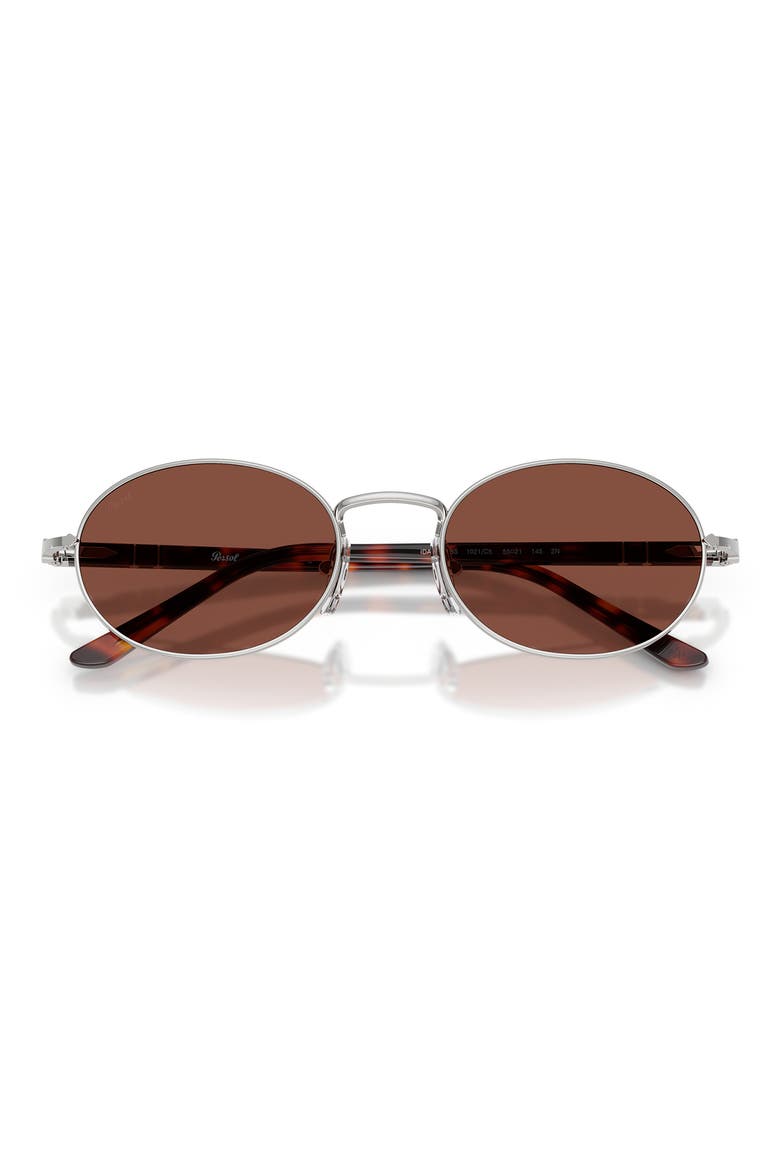 Ida 55mm Oval Sunglasses, Alternate, color, SILVER / RED
