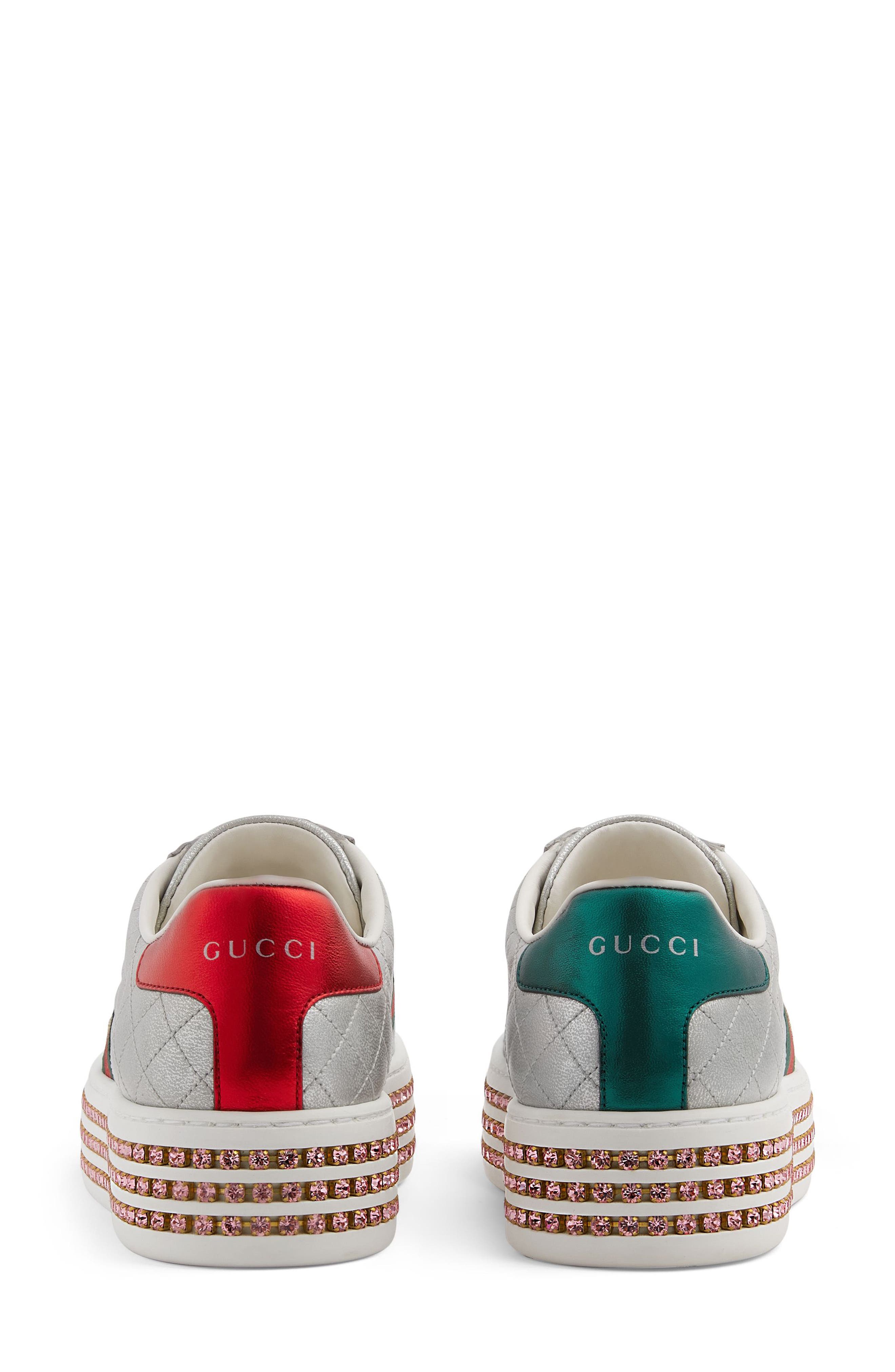 New Ace Platform Sneaker, Alternate, color, ARGENTO LEATHER