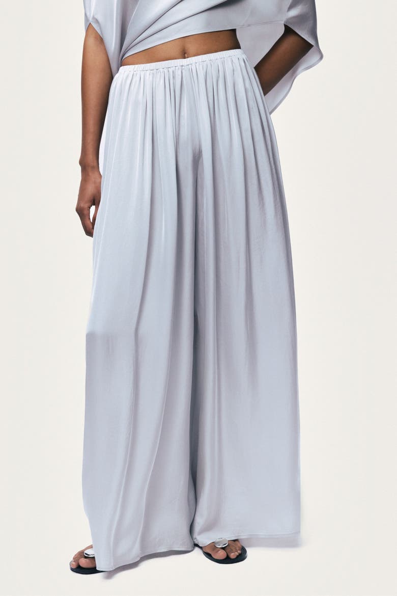 Elasticated Wide-Leg Pants, Alternate, color, Grey