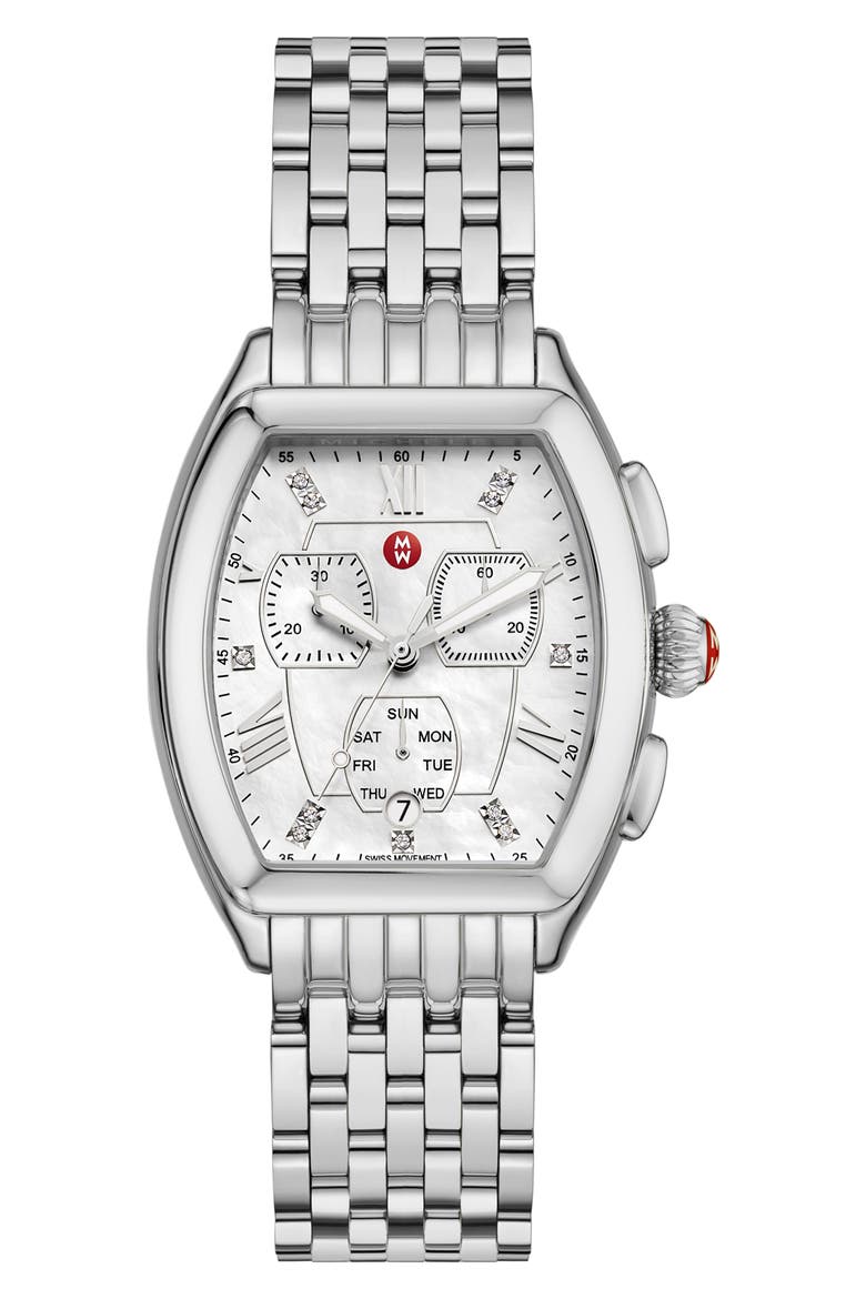 Releve Diamond Bracelet Watch, 45mm - 0.04ct., Main, color, SILVER