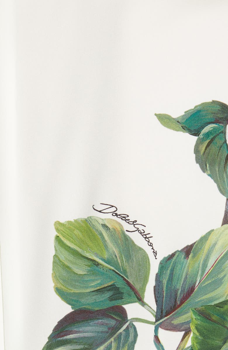 Dolce&Gabbana Rose Print Stretch Silk Charmeuse Top, Alternate, color, 