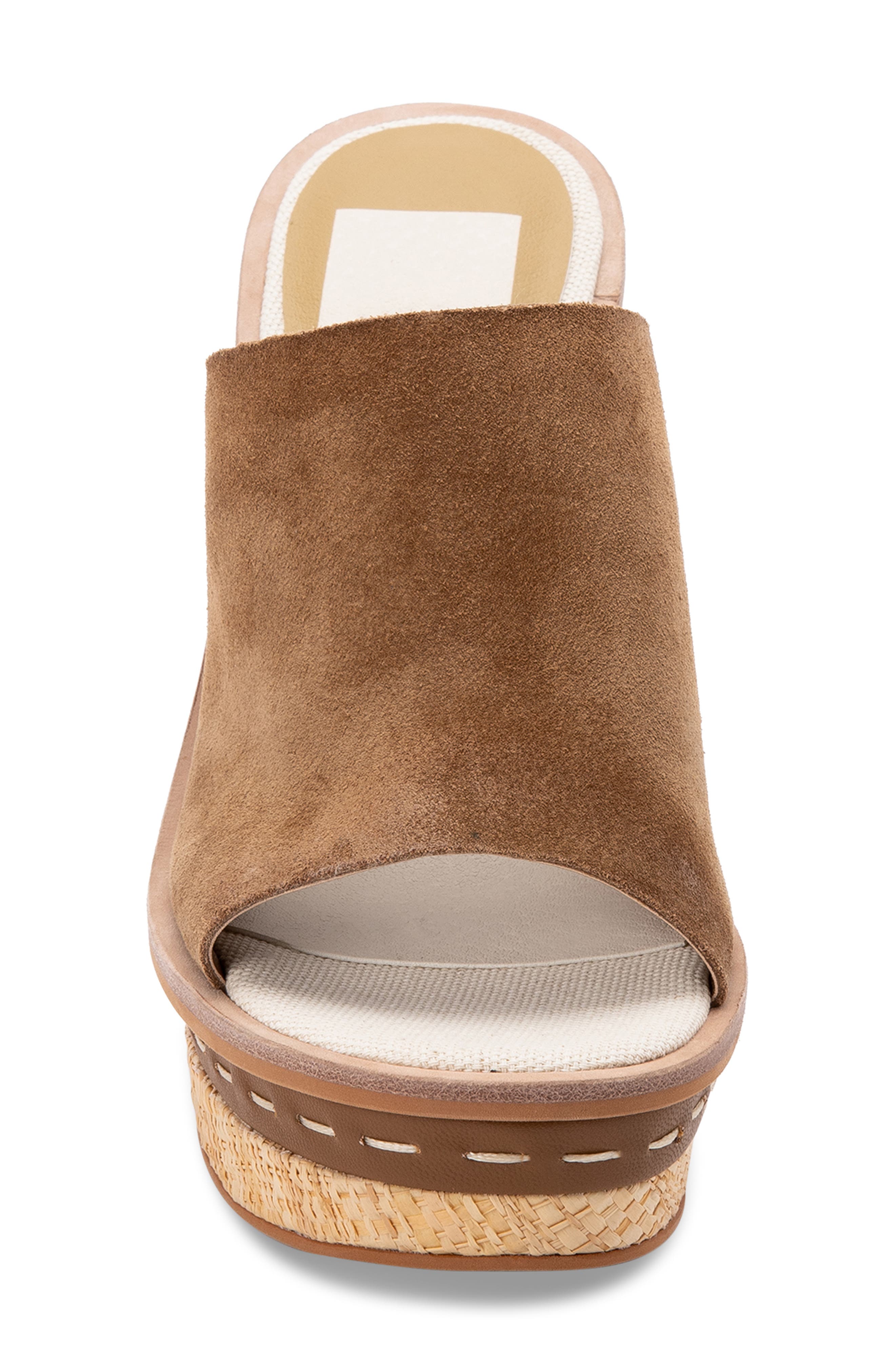 Bonny Platform Wedge Slide Sandal, Alternate, color, DARK SADDLE SUEDE