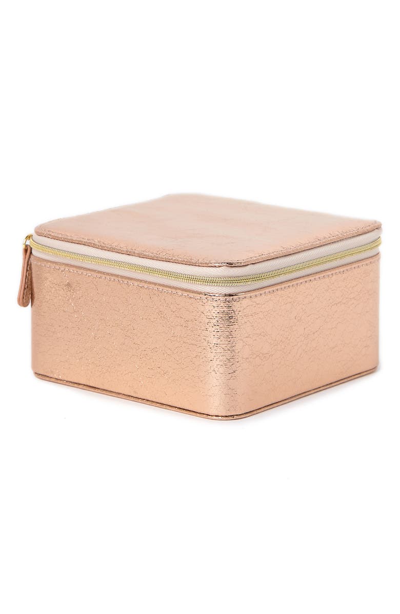 NORDSTROM RACK Medium Square Zip Jewelry Box, Main, color,