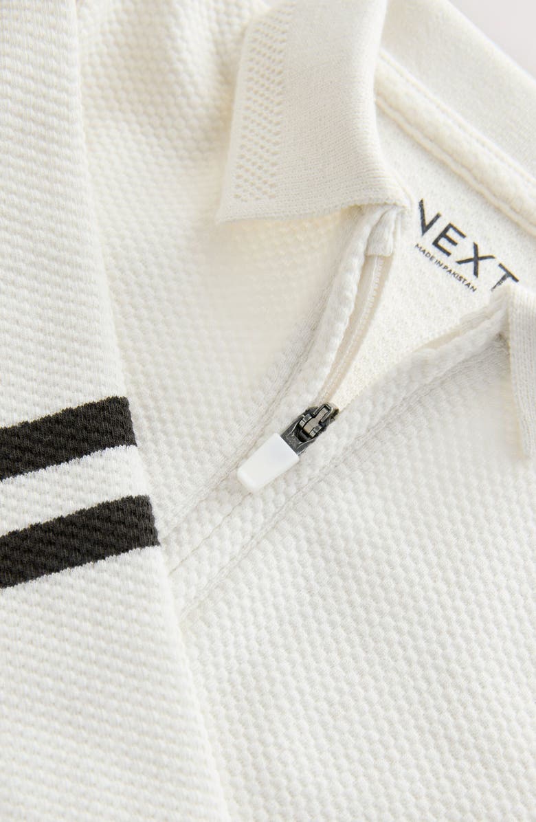 NEXT Kids' Colorblock Cotton Polo & Piped Joggers Set, Alternate, color, White