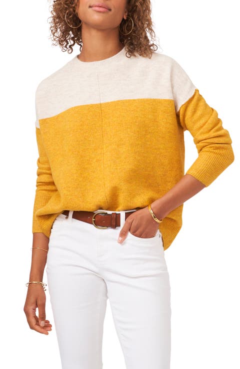 Extended Shoulder Colorblock Sweater