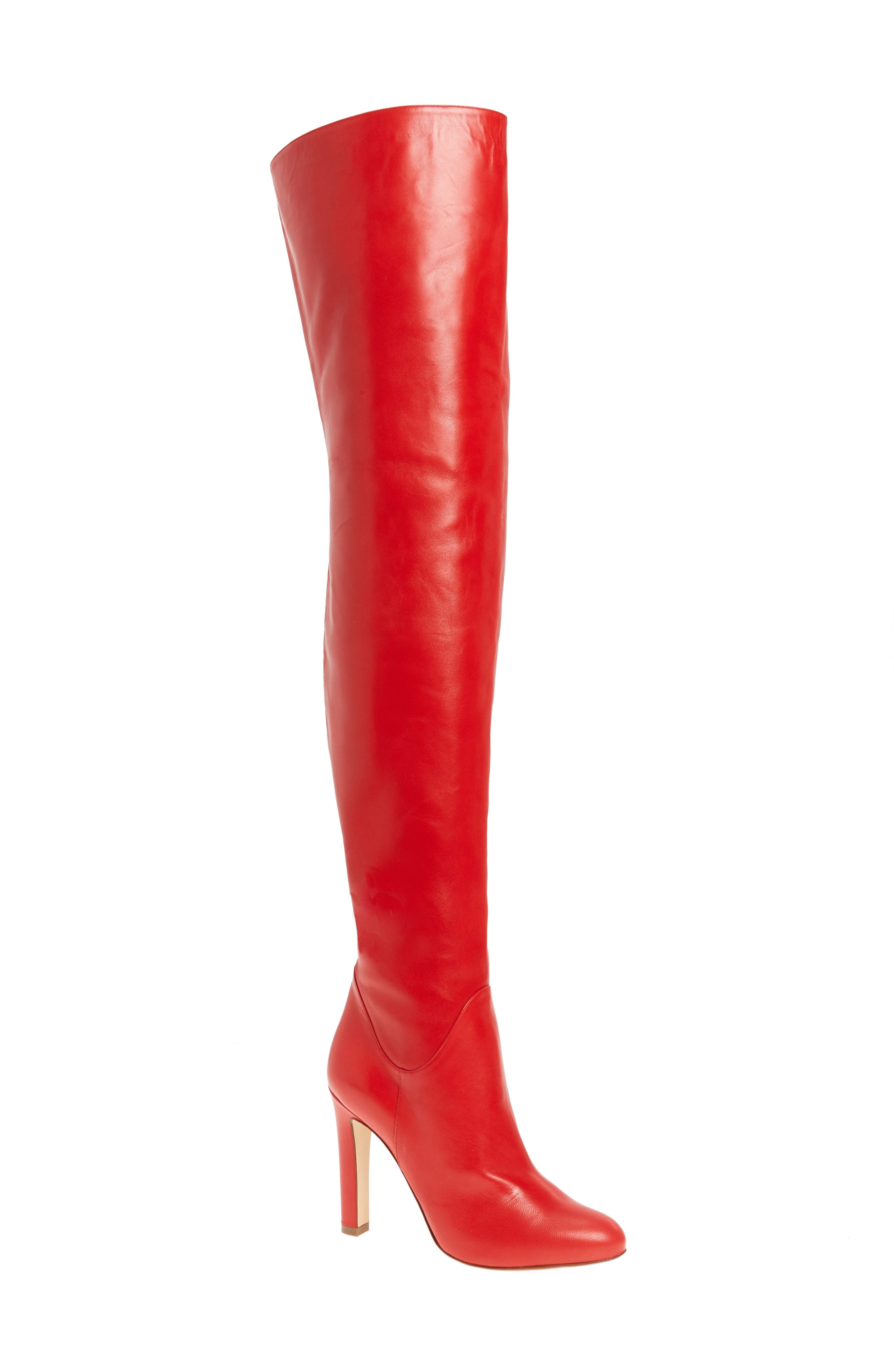 Over the Knee Boot, Main, color, RED LEATHER