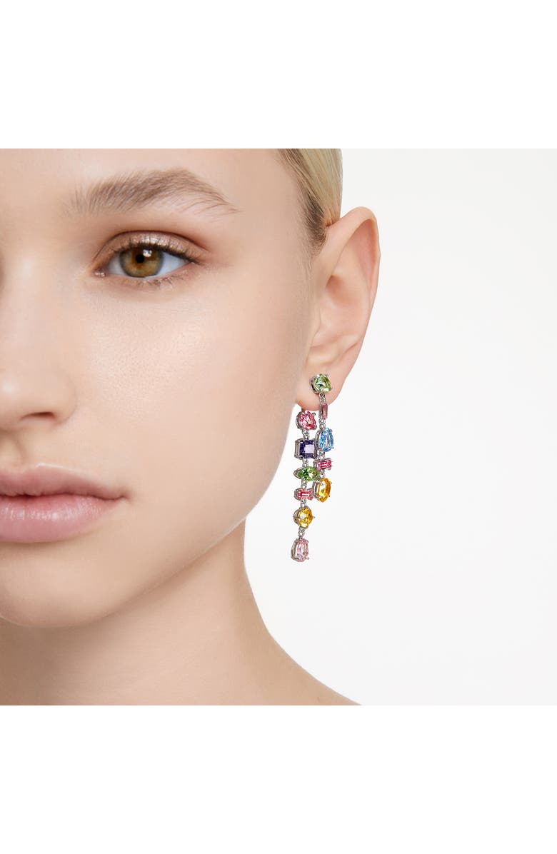 Swarovski Gema Asymmetric Front/Back Earrings, Alternate, color, Multicolored