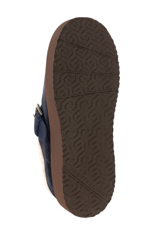 Revitalign Gift Velvet Faux Shearling Lined Slipper In Blue