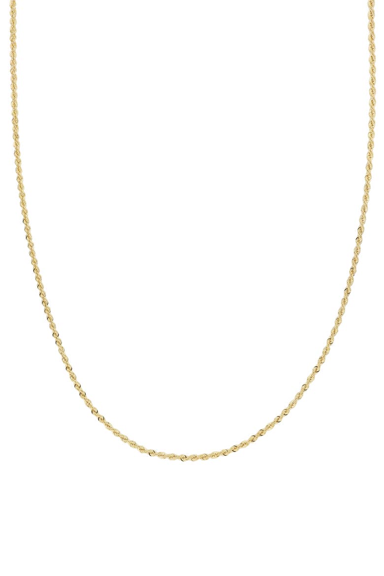 14K Gold Rope Chain Necklace, Main, color, 14K YELLOW GOLD