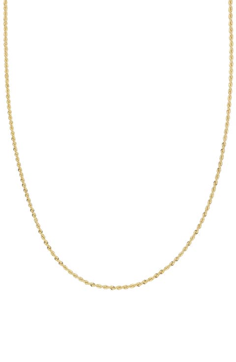 14K Gold Rope Chain Necklace
