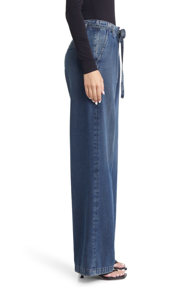 Deven High Waist Drawstring Wide Leg Nonstretch Jeans, Alternate, color, KING STREET