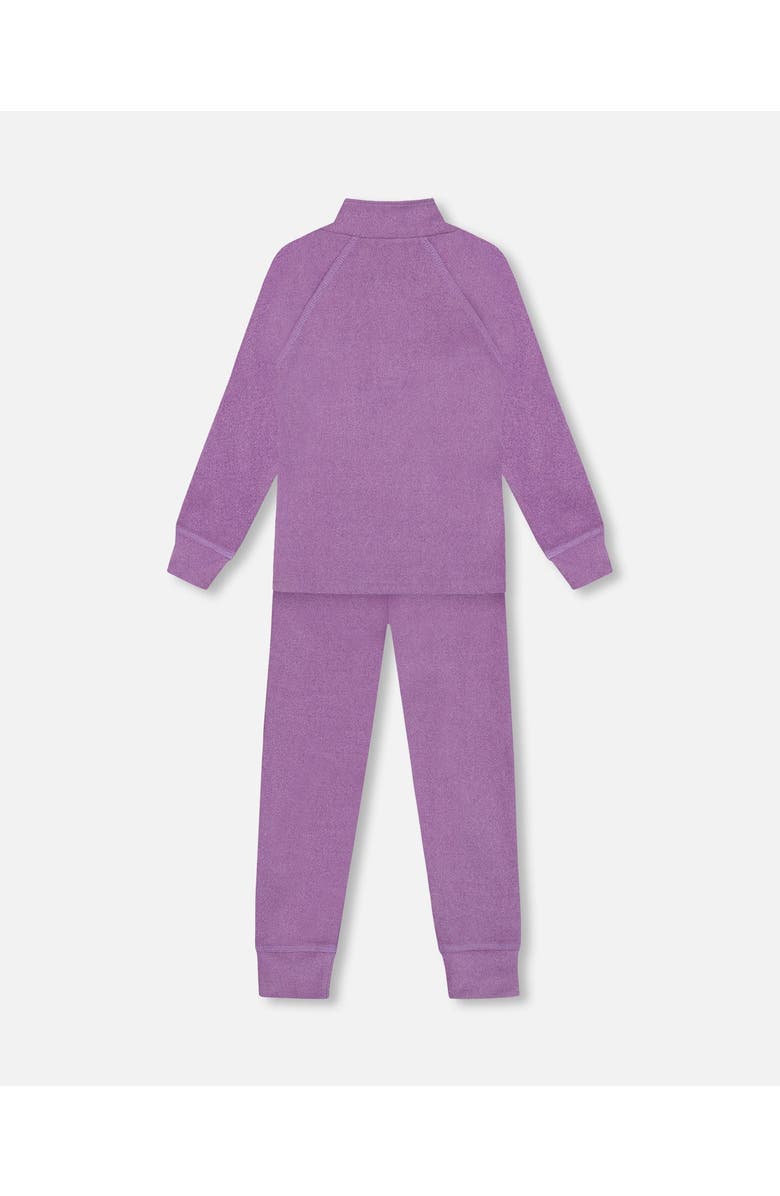 Deux par Deux Girl's Two Piece Thermal Underwear Set Purple, Alternate, color, 