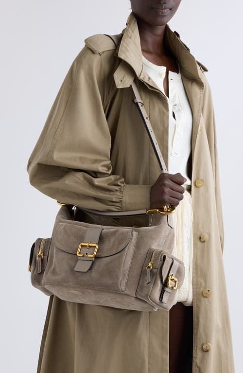 Chloé Womens Chloe Camera Medium Suede Cross-body Bag In Motty Grey