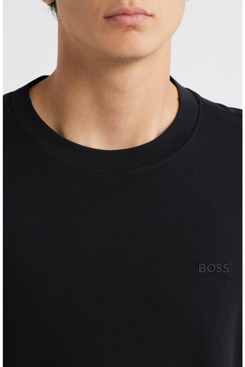 Taddy Cotton Piqué T-Shirt, Alternate, color, BLACK