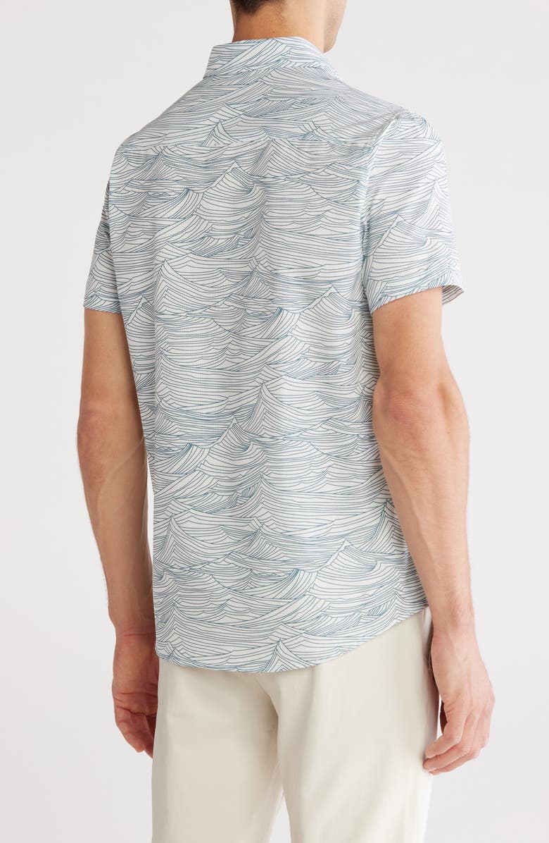 Union Print UB Tech Short Sleeve Stretch Aero Mesh Button-Up Shirt, Alternate, color, White