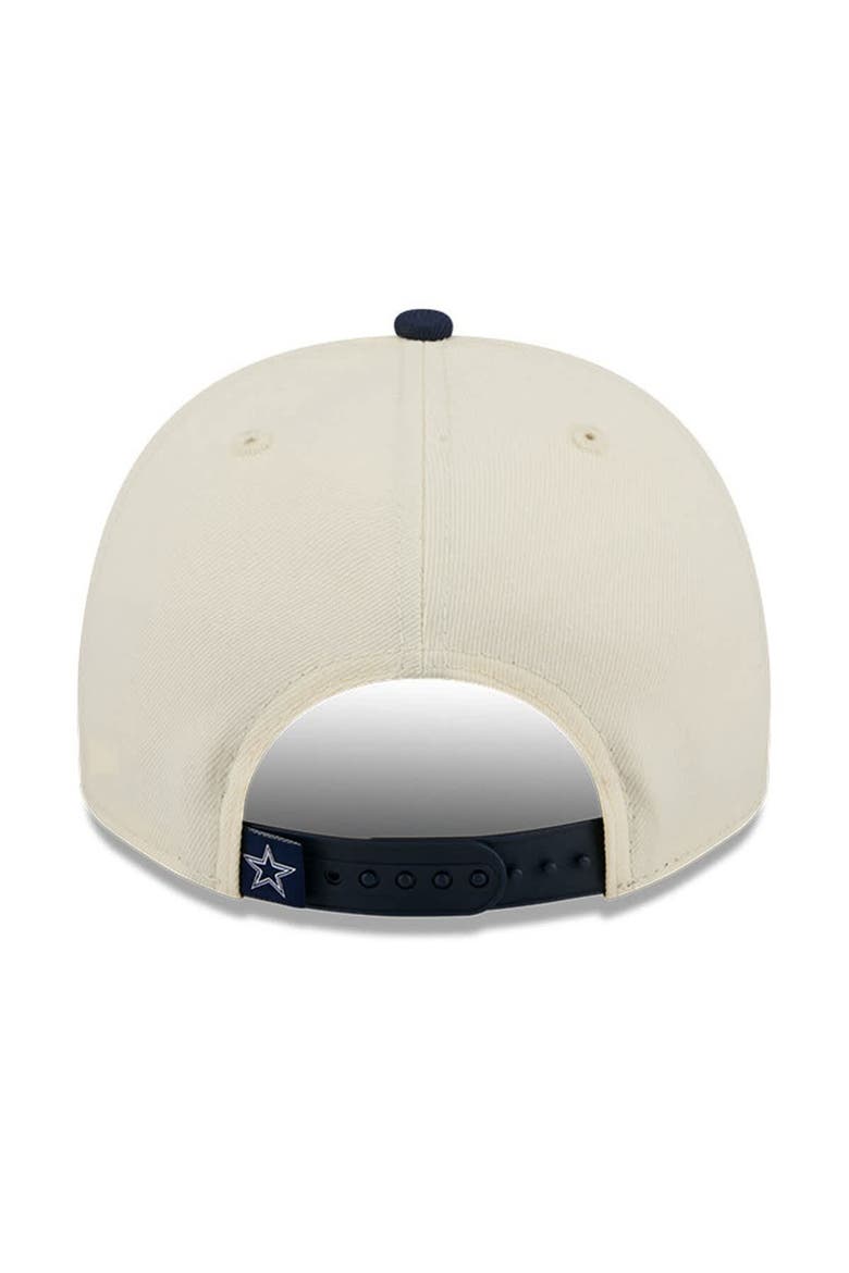 Men's New Era  Cream/Navy Dallas Cowboys Classic A-Frame 9FIFTY Adjustable Hat, Alternate, color, Cream