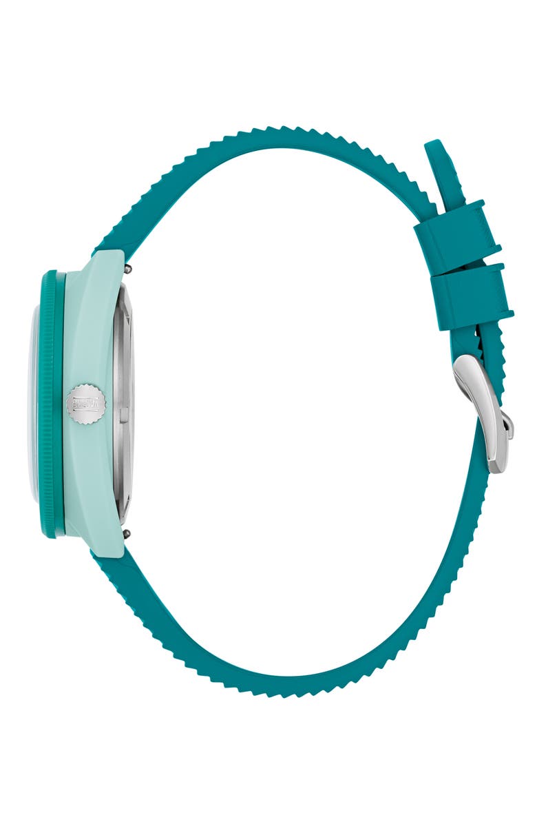 BULOVA Snorkel Sea Turtle Rubber Strap Watch, 41mm, Alternate, color, Green