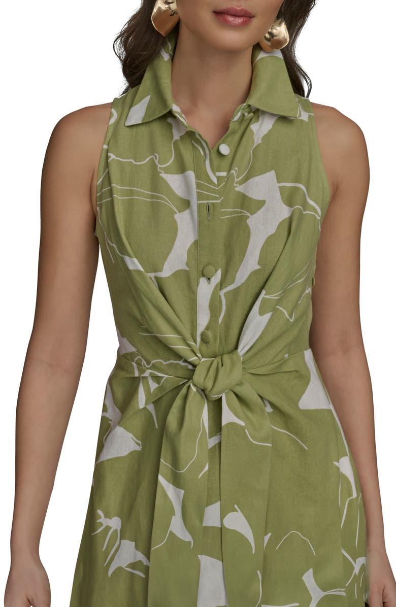 Donna Karan New York Sleeveless Linen Blend Shirtdress, Alternate, color,