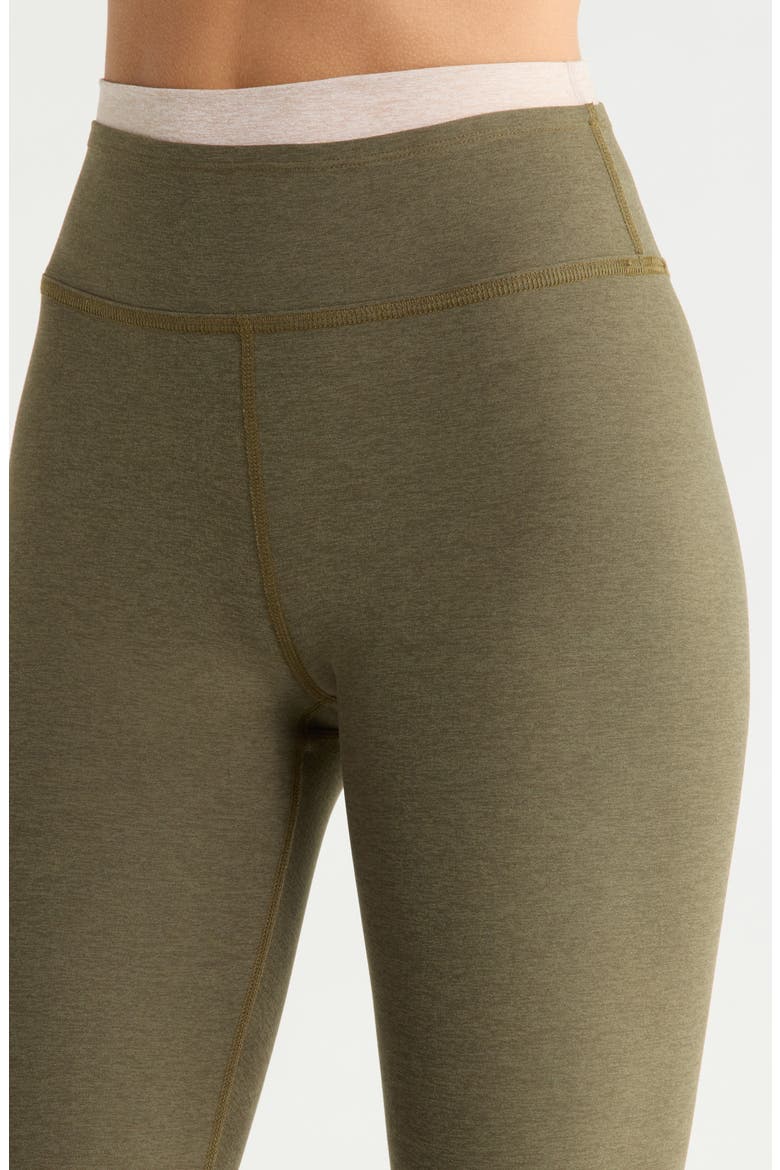Space Dye High Waist Midi Leggings, Alternate, color, BEYOND OLIVE HEATHER