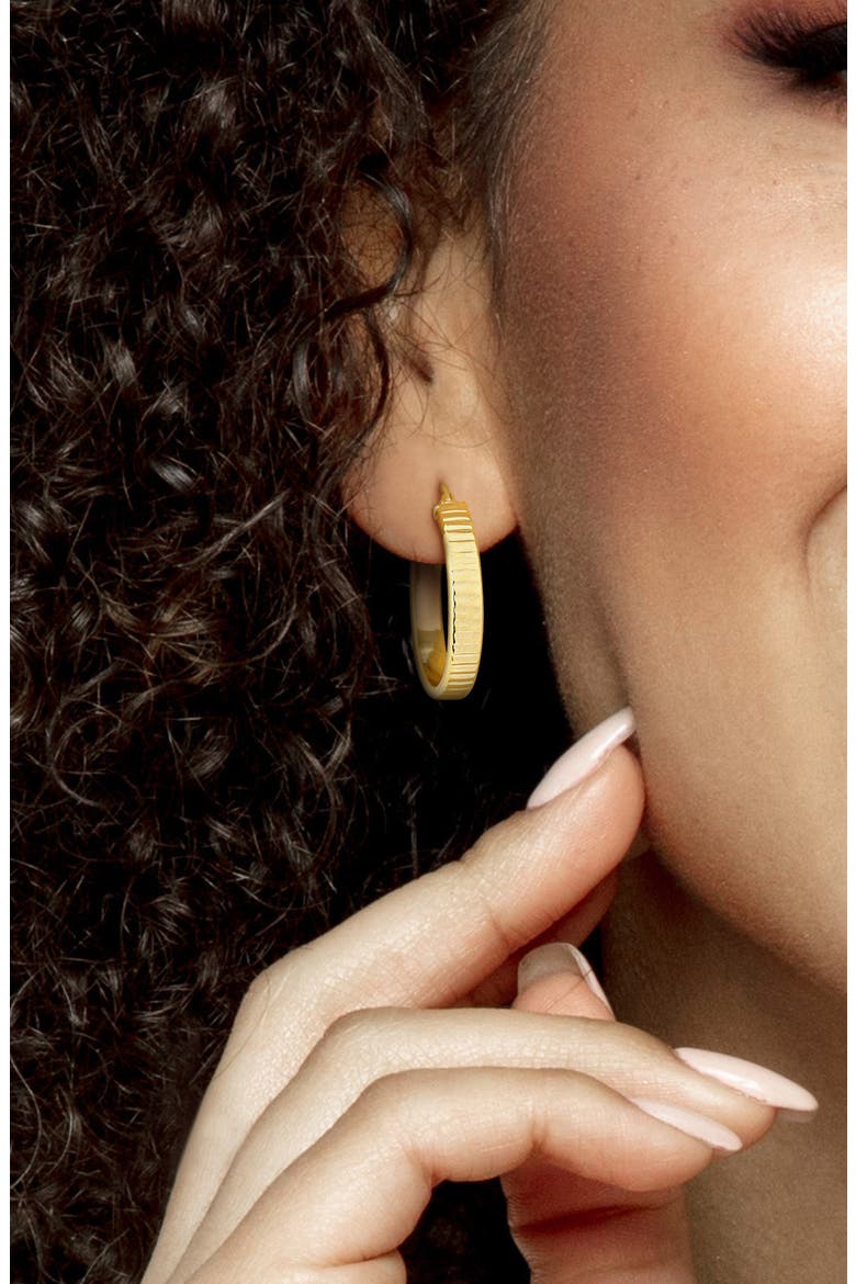 Ribbed Hoop Earrings, Alternate, color, GOLD