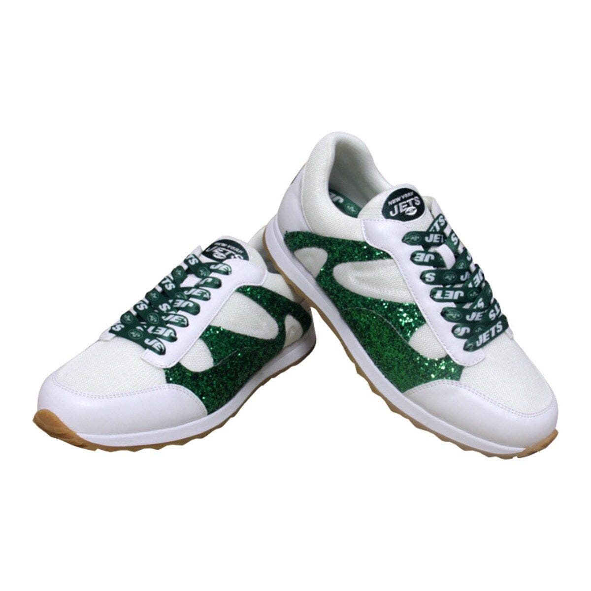 CUCE Women's Cuce  White New York Jets Glitter Sneakers, Alternate, color, 