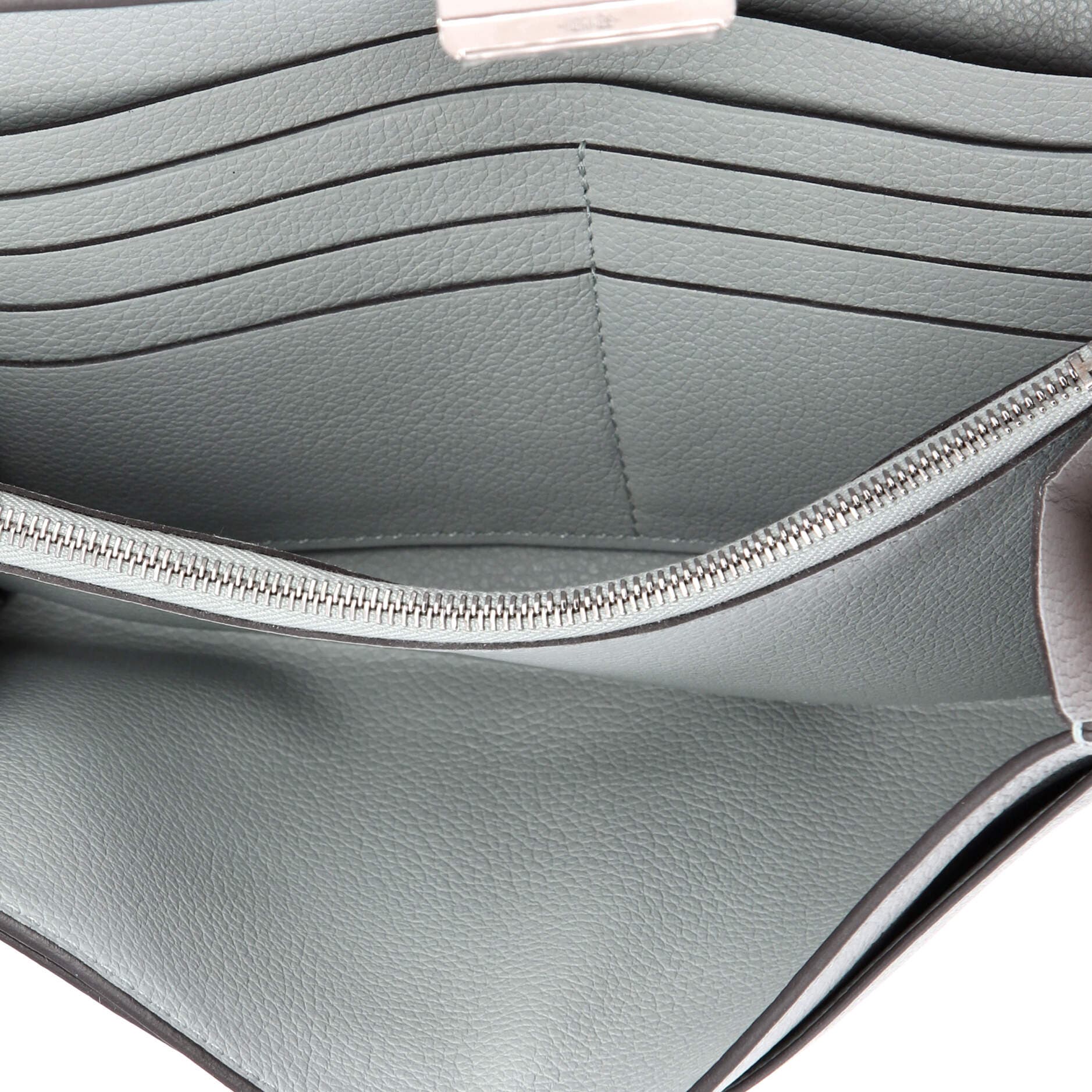 Pre-Owned Hermes Constance To Go Wallet Evercolor, Alternate, color, Bleu Glacier