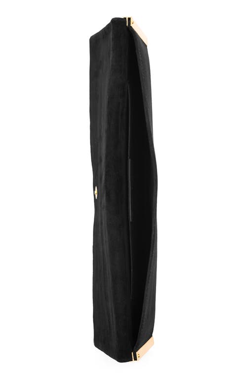 Jeffrey Campbell Suede Clutch In Black-silverold