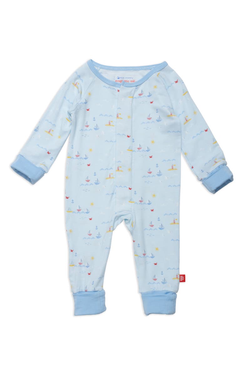 Magnetic Me Sailebrate Good Time Magnetic Closure Convertible Footie, Main, color,