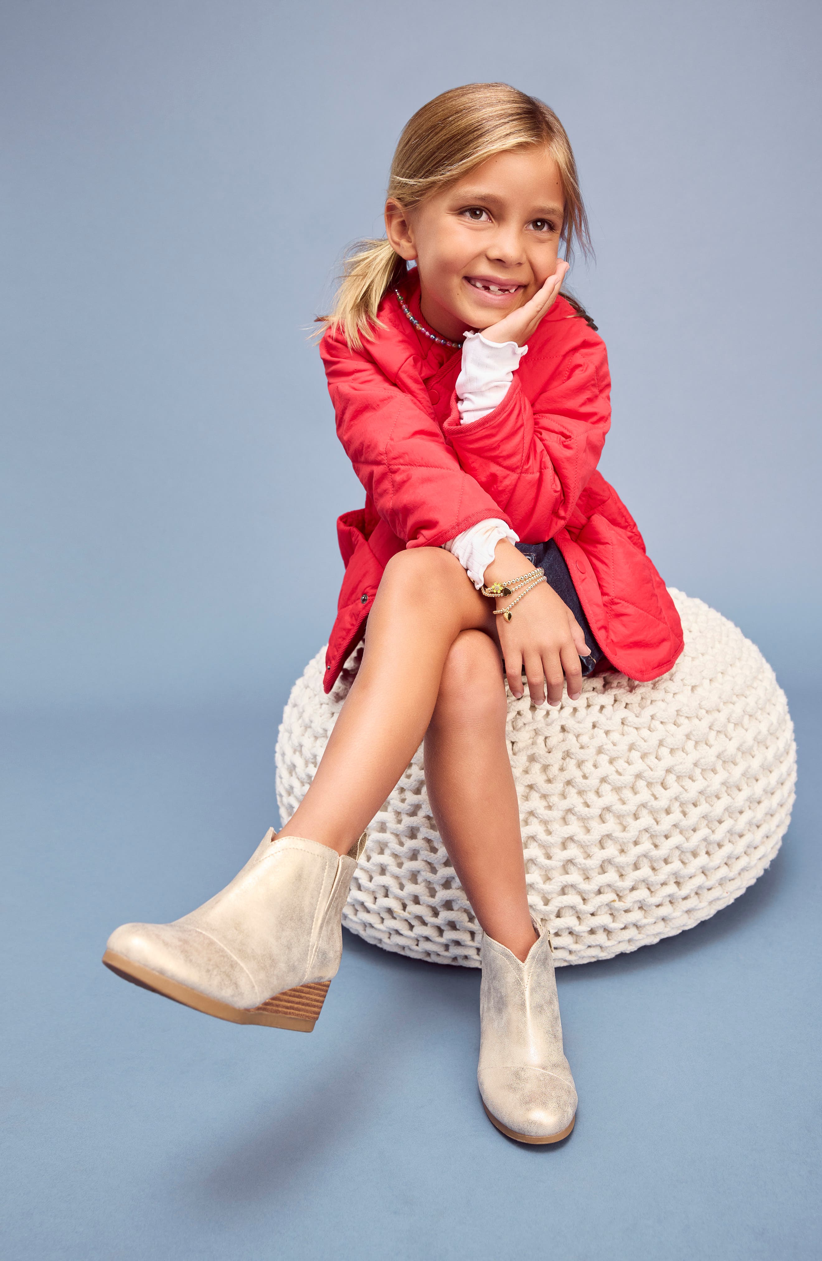 Kids' Clare Zip Wedge Bootie, Alternate, color, GOLD