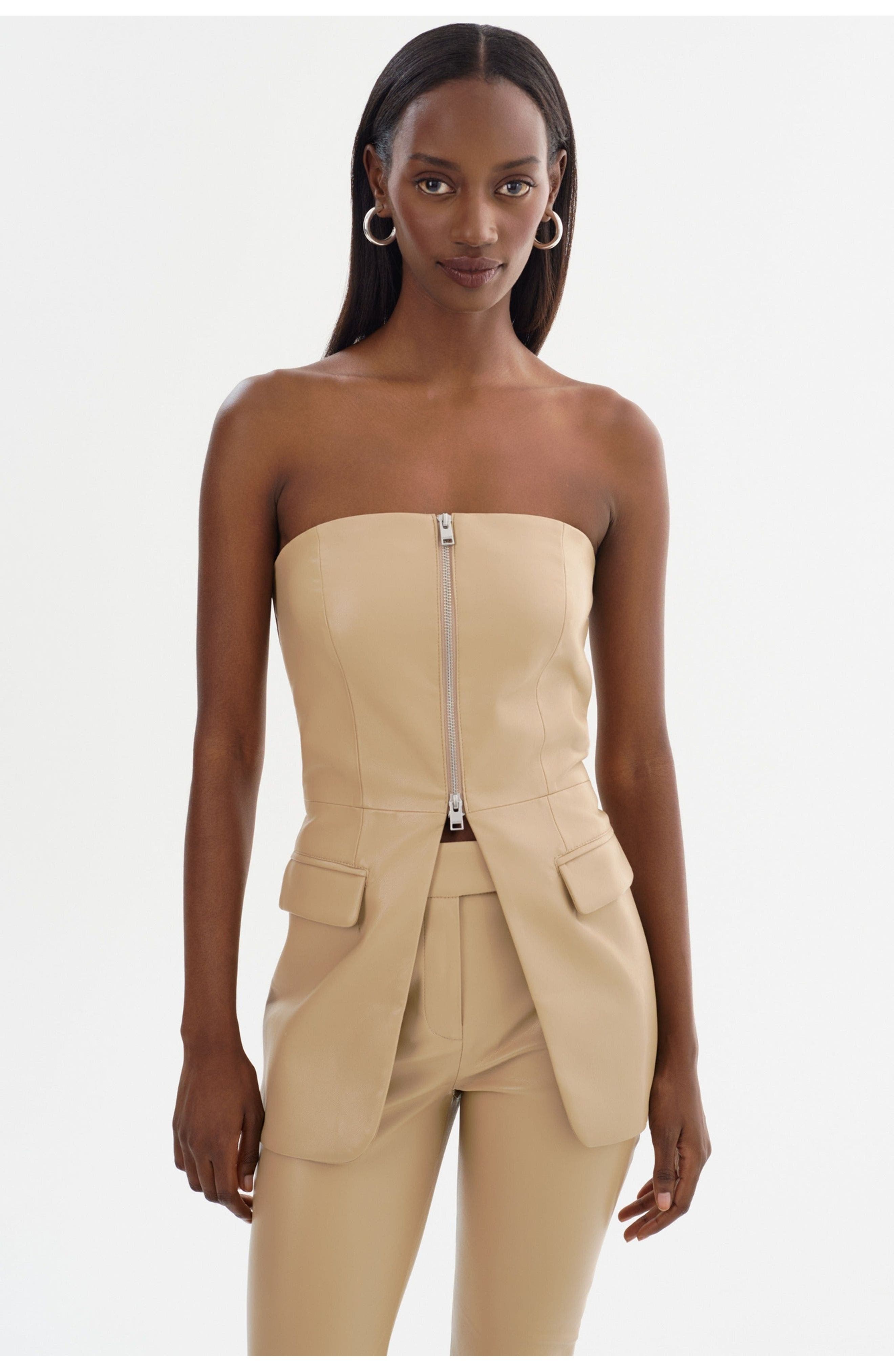 Avani | Faux Leather Bustier Top - image 2