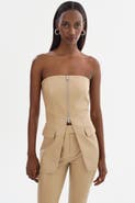 LAMARQUE Avani | Faux Leather Bustier Top