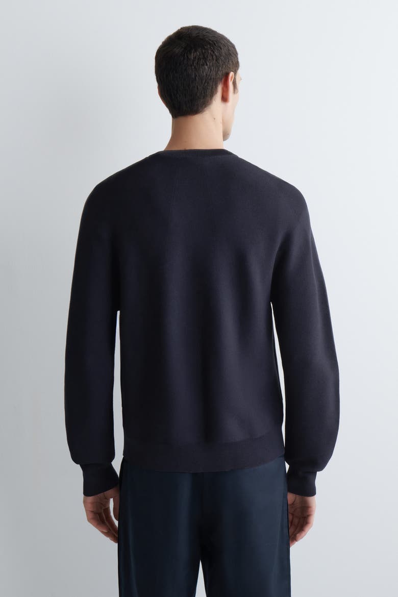 Racer-Neck Knitted Jacket, Alternate, color, NAVY