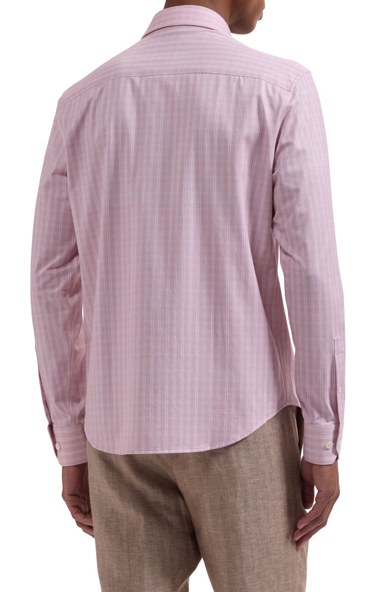 Bugatchi James OoohCotton<sup>®</sup> Plaid Button-Up Shirt, Alternate, color, Dusty Pink