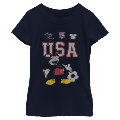 Girl's Mickey & Friends Happy Soccer Pose  Graphic T-Shirt