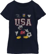 Mickey & Friends Girl's Mickey & Friends Happy Soccer Pose  Graphic T-Shirt