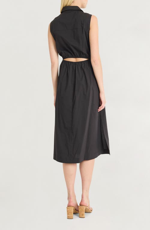 Luxely Collared Cutout Midi Dress In Meteorite