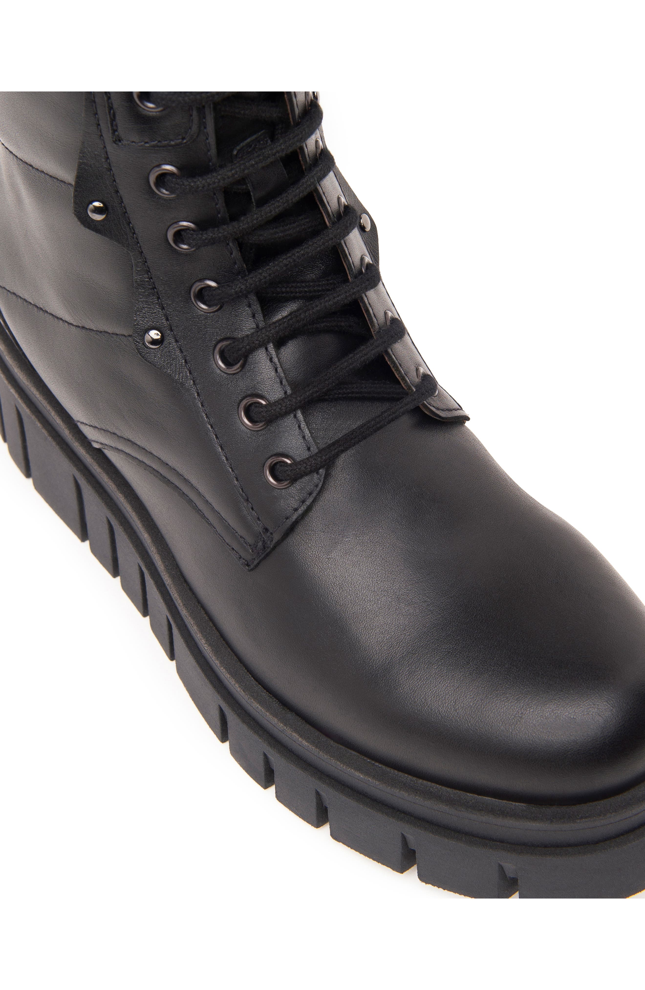 NeroGiardini Lug Sole Lace Up Bootie, Alternate, color, Black