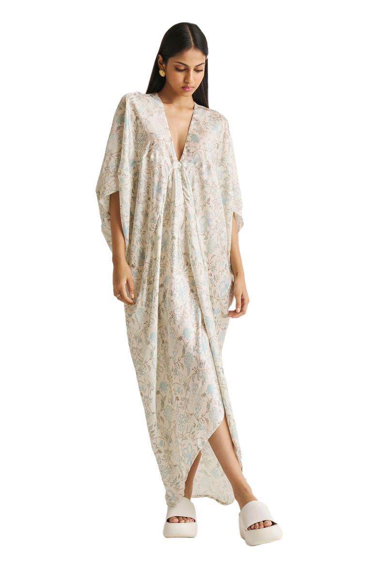 Silky Kaftan Dress, Alternate, color, Floral