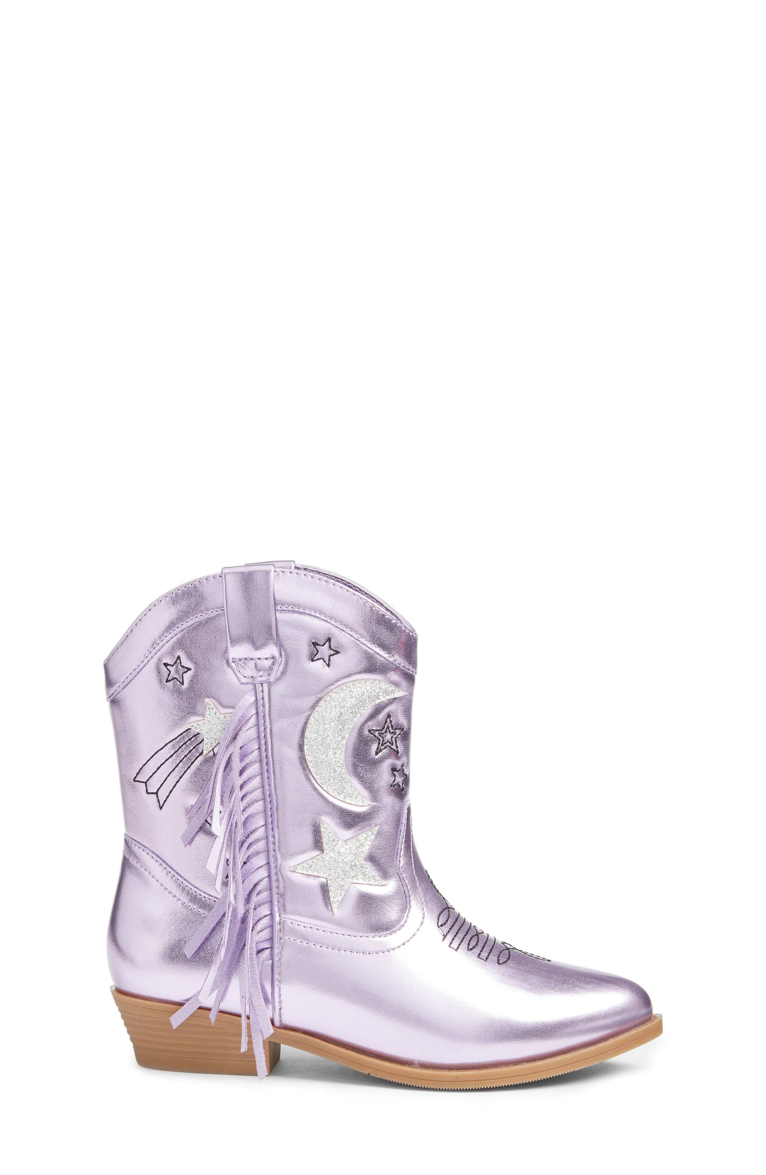 Tucker + Tate Cosmo Fringe Metallic Western Boot, Alternate, color, Purple Metallic